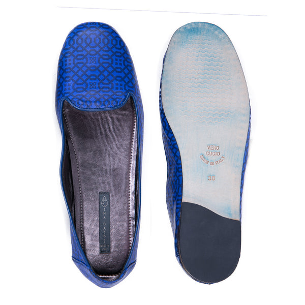Ema Gasbi Ethnochic Flat Shoes Slipper Amapea Blue