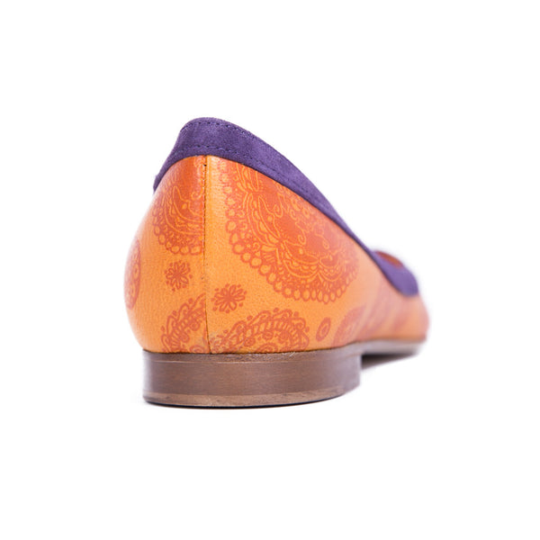 Ema Gasbi Ethnochic Flat Shoes Ballet Nepal Orange